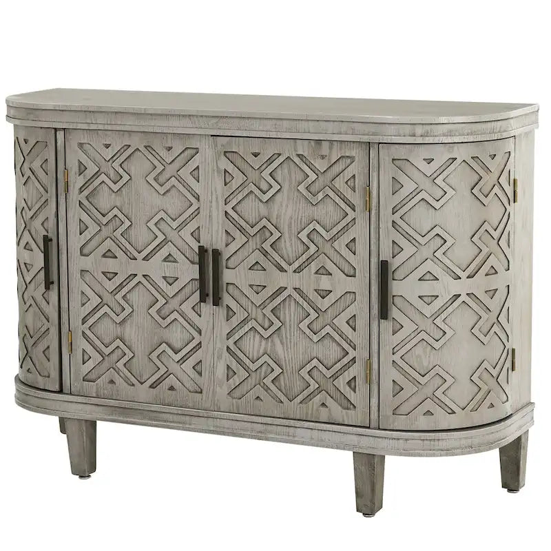 Storage Cabinet with Antique Pattern Doors