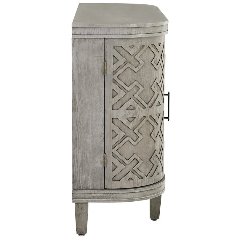 Storage Cabinet with Antique Pattern Doors