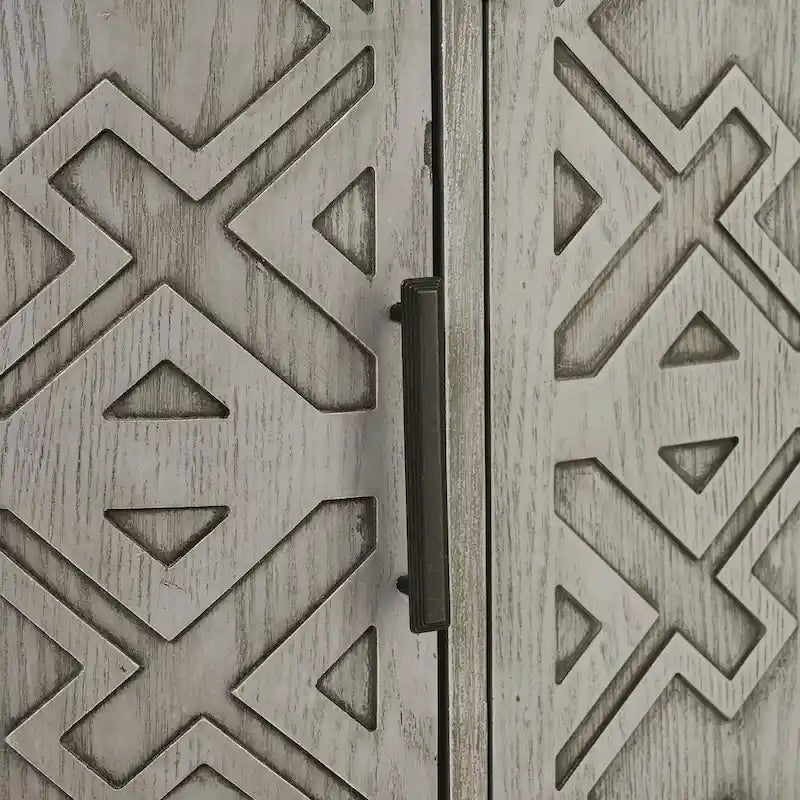 Storage Cabinet with Antique Pattern Doors
