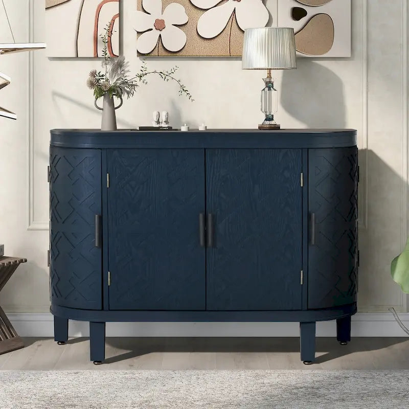 Storage Cabinet with Antique Pattern Doors