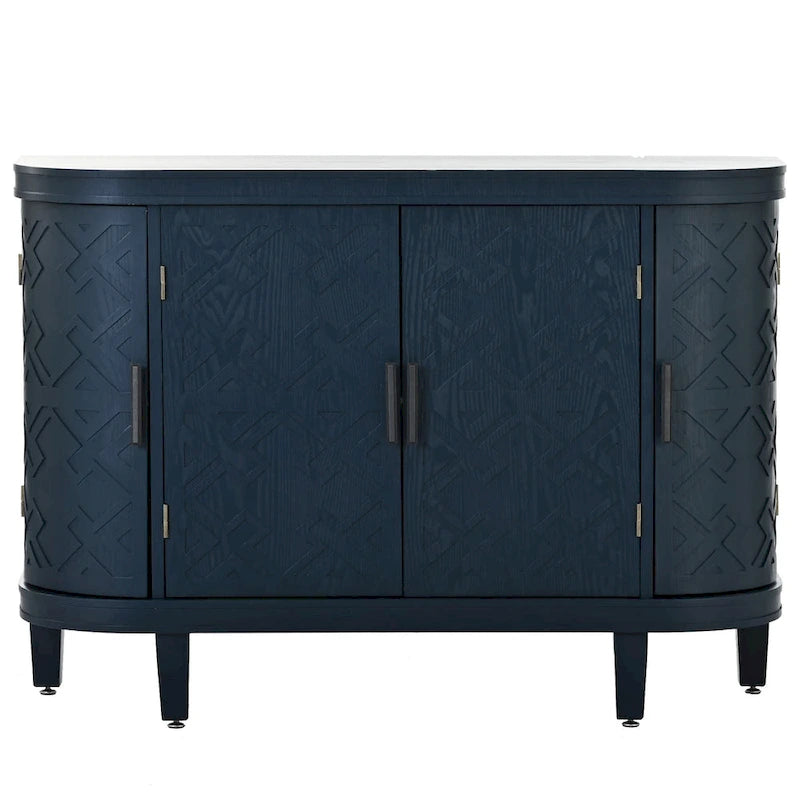 Storage Cabinet with Antique Pattern Doors
