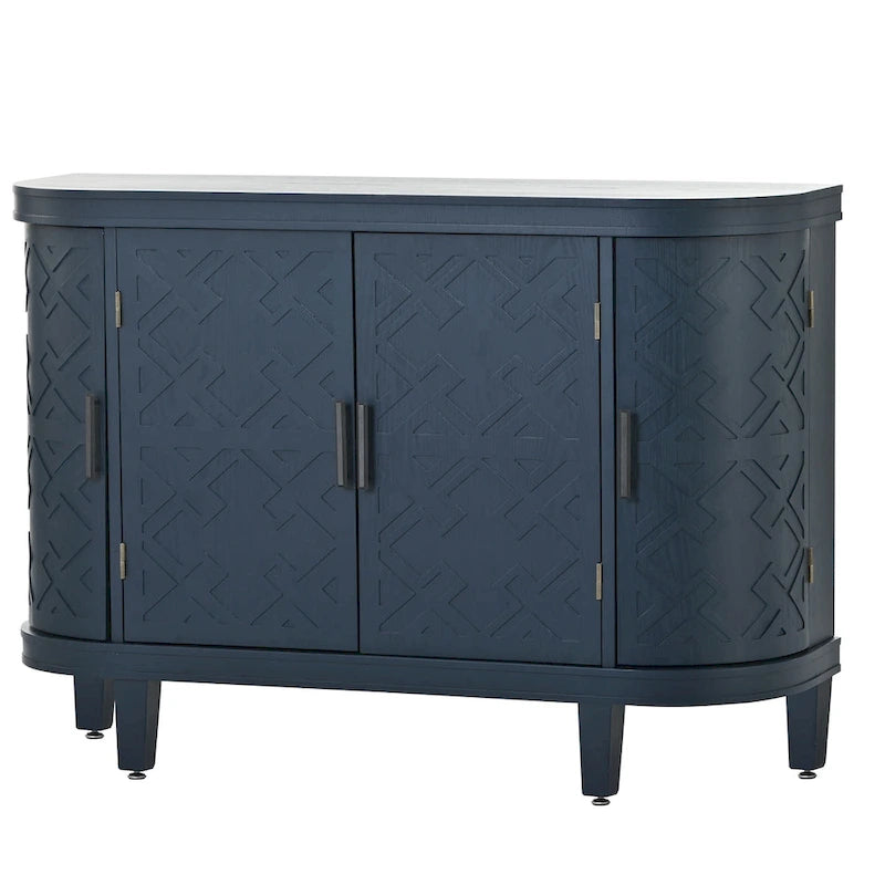 Storage Cabinet with Antique Pattern Doors