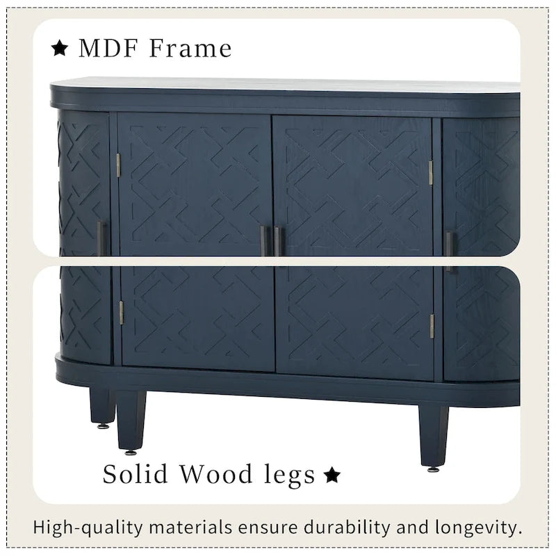 Storage Cabinet with Antique Pattern Doors