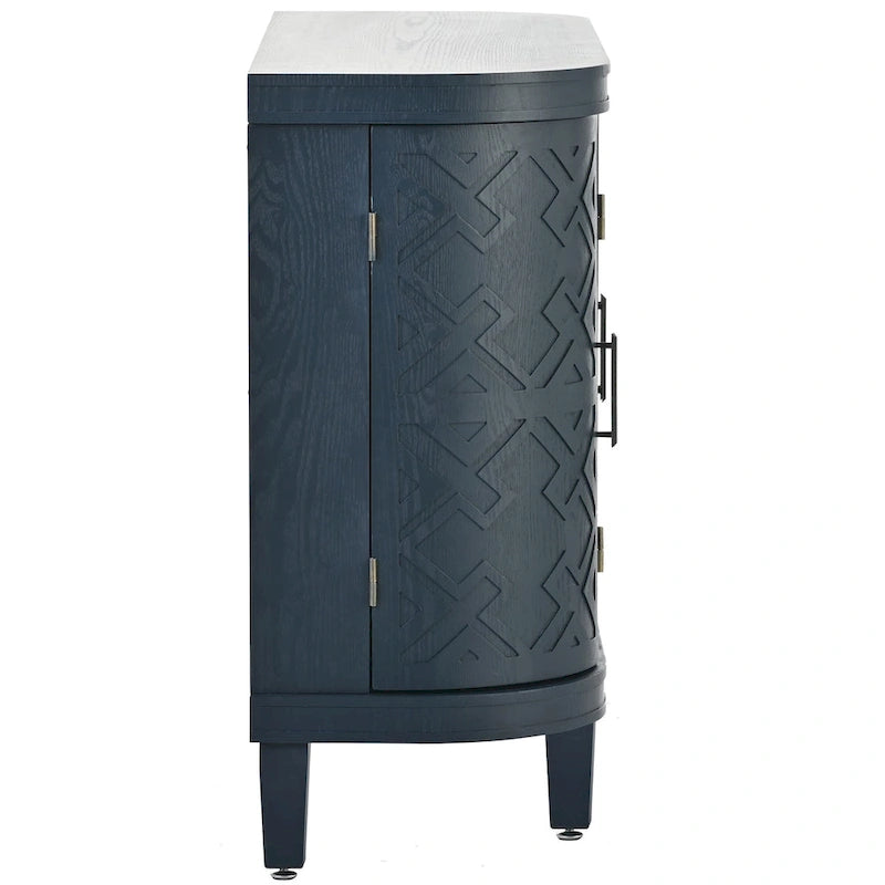 Storage Cabinet with Antique Pattern Doors