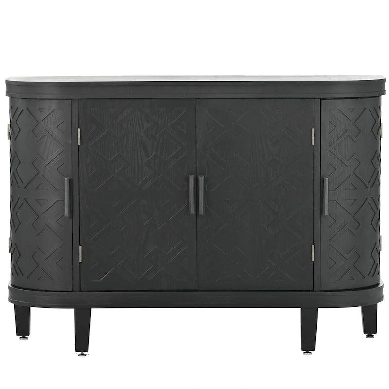 Storage Cabinet with Antique Pattern Doors
