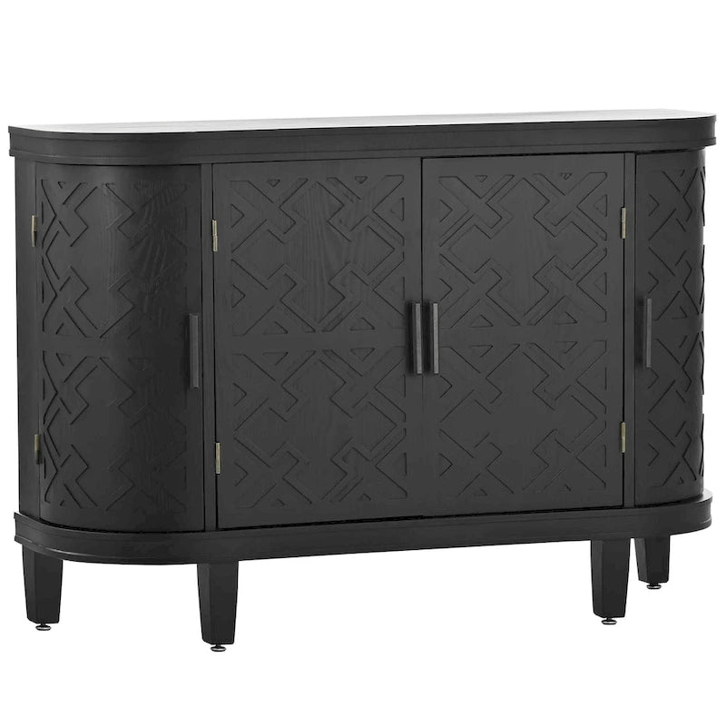 Storage Cabinet with Antique Pattern Doors