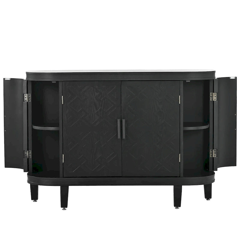 Storage Cabinet with Antique Pattern Doors