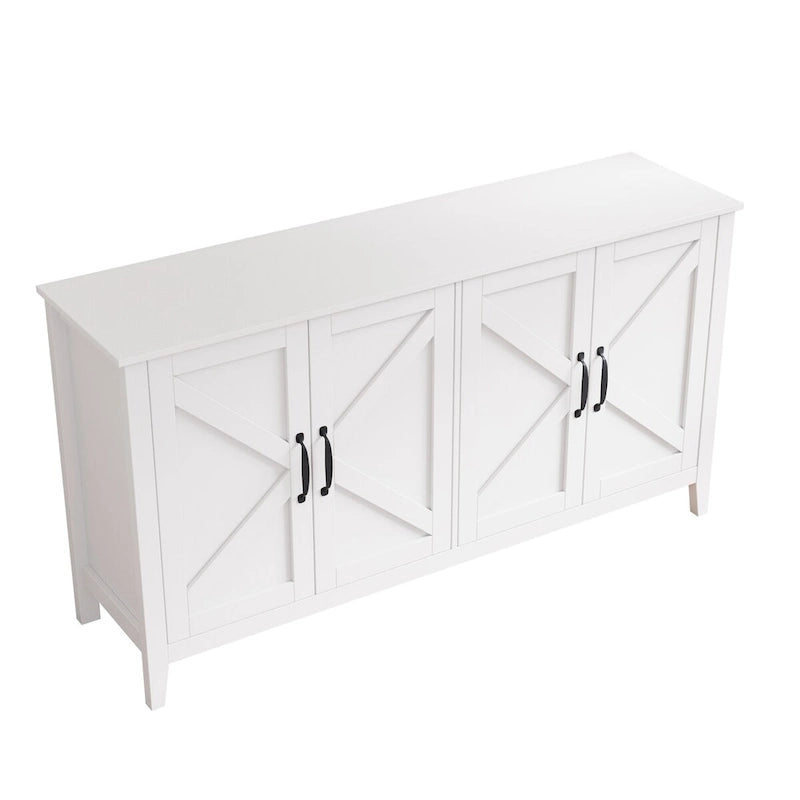 4-Door 4-Shelf Storage Sideboard Cabinet