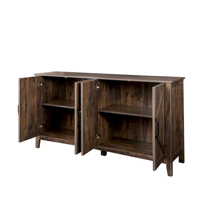4-Door 4-Shelf Storage Sideboard Cabinet