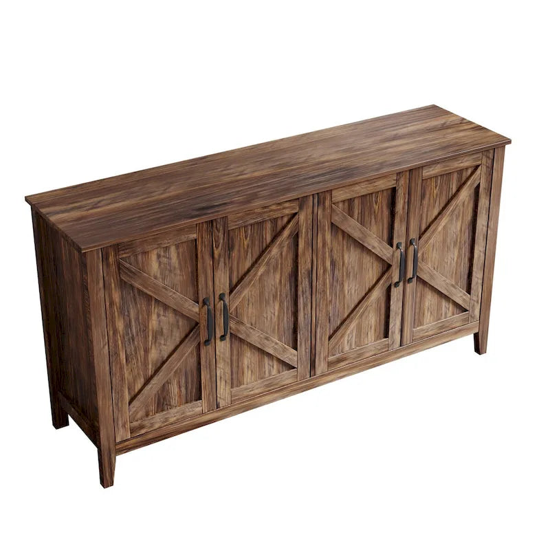 4-Door 4-Shelf Storage Sideboard Cabinet