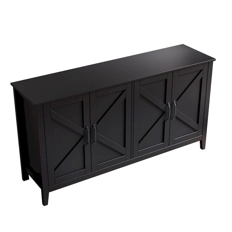 4-Door 4-Shelf Storage Sideboard Cabinet