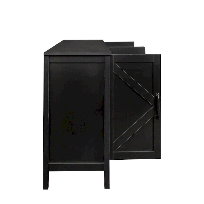 4-Door 4-Shelf Storage Sideboard Cabinet