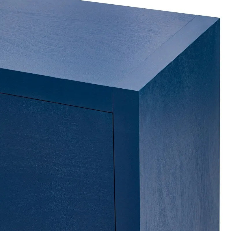 Modern 4-Door Storage Cabinet with Adjustable Shelves and Sculptural Support Legs