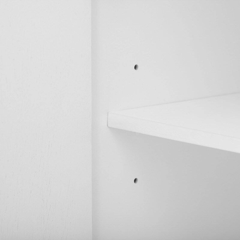Modern 4-Door Storage Cabinet with Adjustable Shelves and Sculptural Support Legs