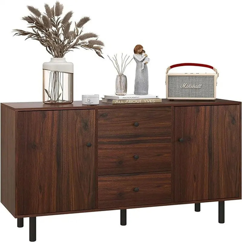 Wood Grain Buffet Sideboard Cabinet with 2 Doors & 3 Drawers – 50 Inch