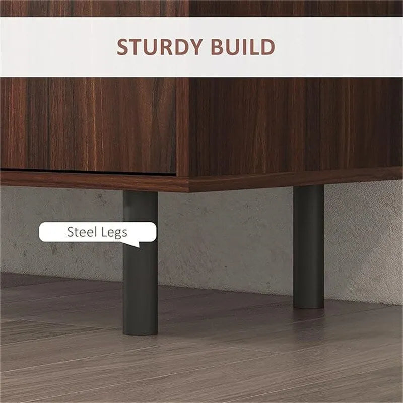 Wood Grain Buffet Sideboard Cabinet with 2 Doors & 3 Drawers – 50 Inch