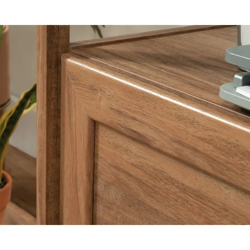 Lateral File Cabinet with Herringbone Top, Open Shelf and Full-Extension Drawer