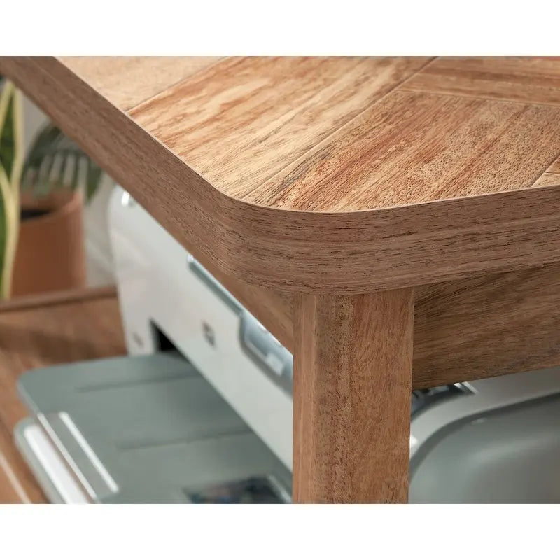 Lateral File Cabinet with Herringbone Top, Open Shelf and Full-Extension Drawer