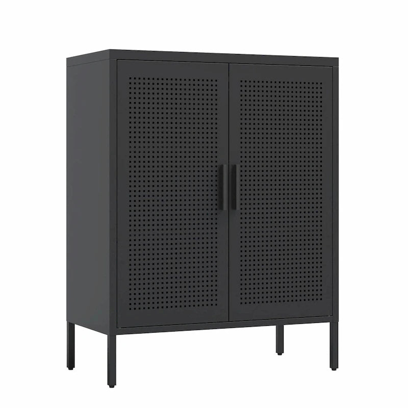 Heavy-Duty Steel Lockable Storage Cabinet with 2 Doors and Adjustable Shelves