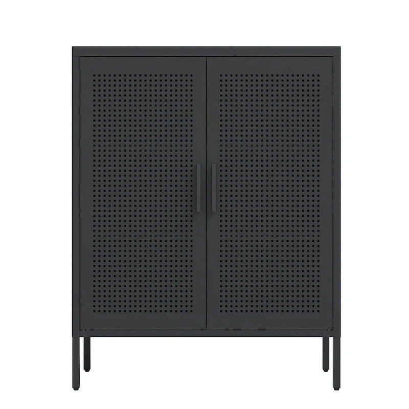 Heavy-Duty Steel Lockable Storage Cabinet with 2 Doors and Adjustable Shelves