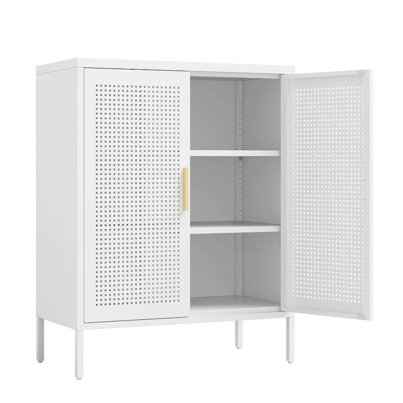 Heavy-Duty Steel Lockable Storage Cabinet with 2 Doors and Adjustable Shelves