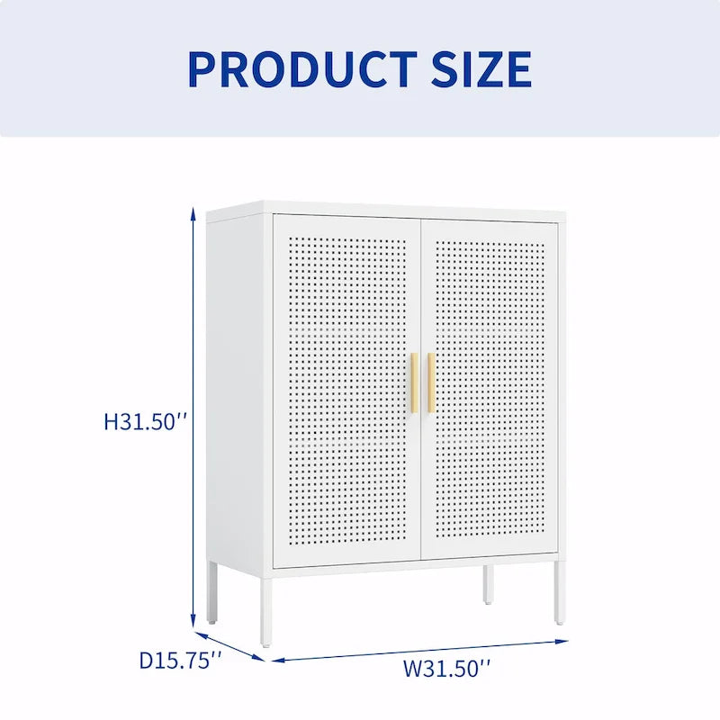 Heavy-Duty Steel Lockable Storage Cabinet with 2 Doors and Adjustable Shelves