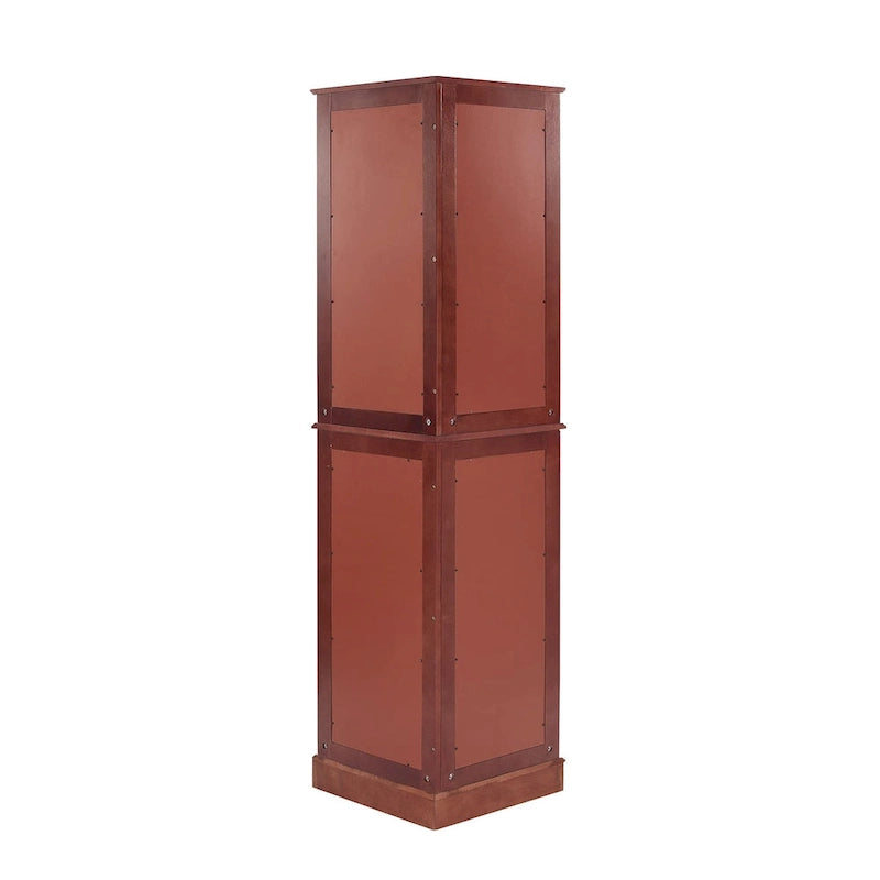 Corner Curio Display Cabinet with Lighting, Mirrored Back & Tempered Glass Shelves