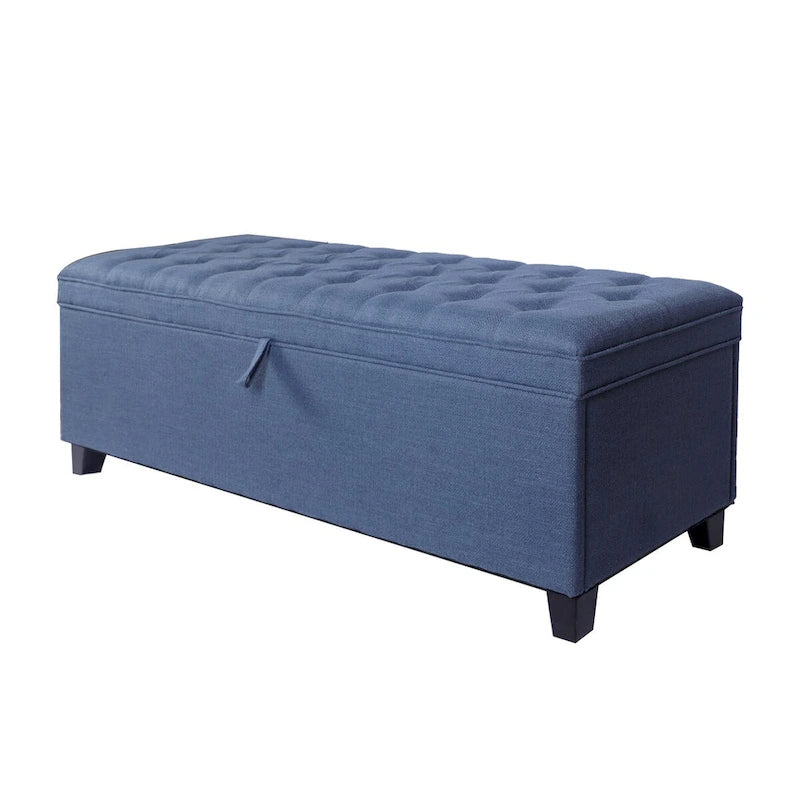 Extra Long Diamond-Tufted Flip-Top Storage Ottoman Bench | Entryway & Bed End