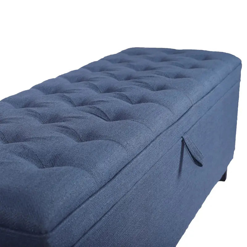 Extra Long Diamond-Tufted Flip-Top Storage Ottoman Bench | Entryway & Bed End