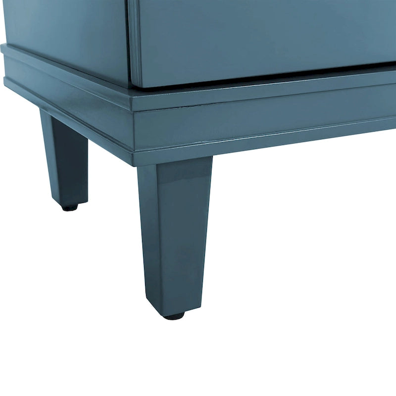 Large 4-Door Storage Cabinet with Adjustable Shelves & Solid Wood Legs – 70 Inch