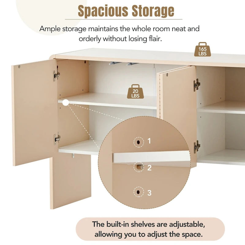 60-Inch 4-Door Minimalist Storage Sideboard