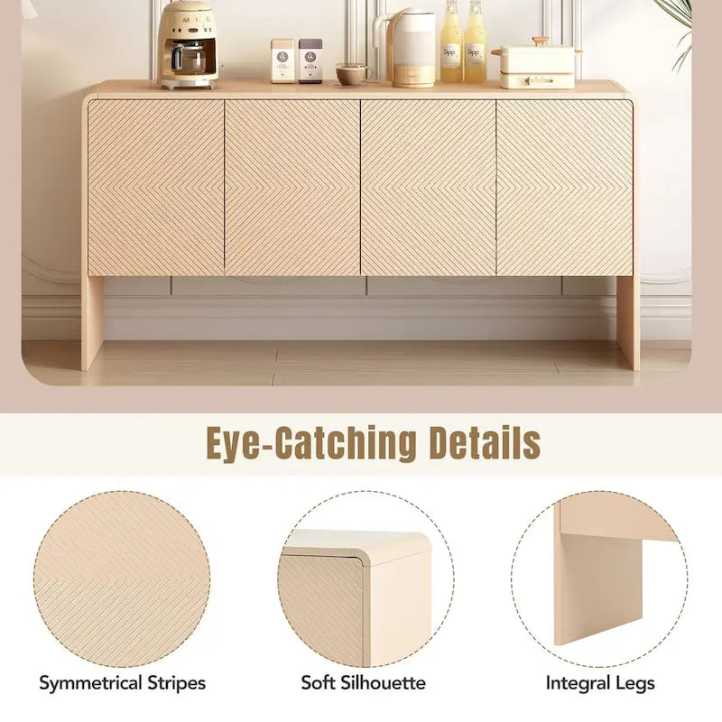 60-Inch 4-Door Minimalist Storage Sideboard