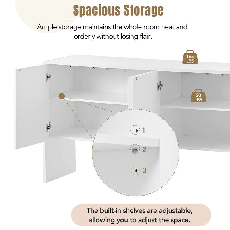 60-Inch 4-Door Minimalist Storage Sideboard