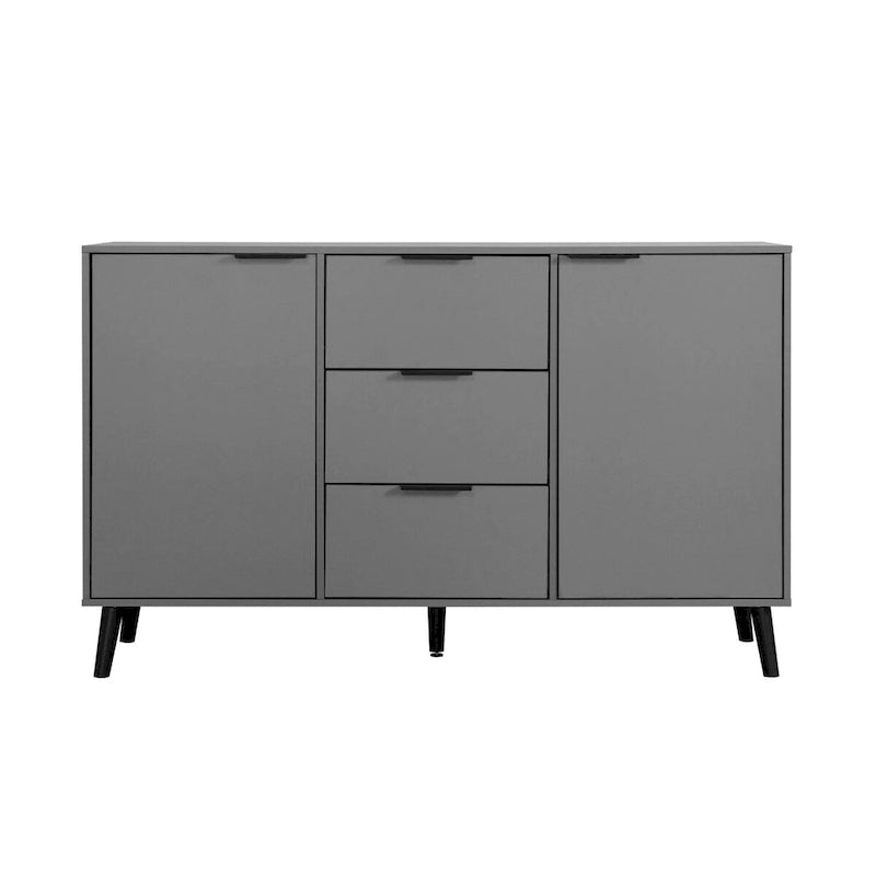 Wood Sideboard Buffet Cabinet with 3 Drawers & 2 Doors