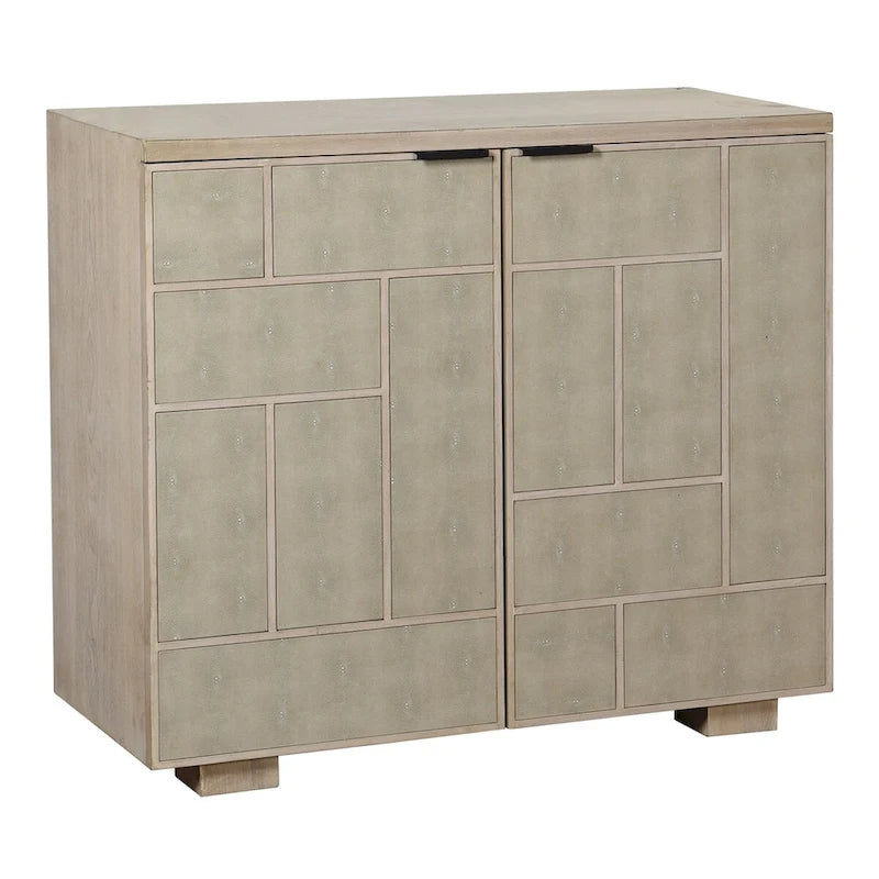 Double-Door Accent Cabinet with Textured Shagreen Fronts & Adjustable Shelves