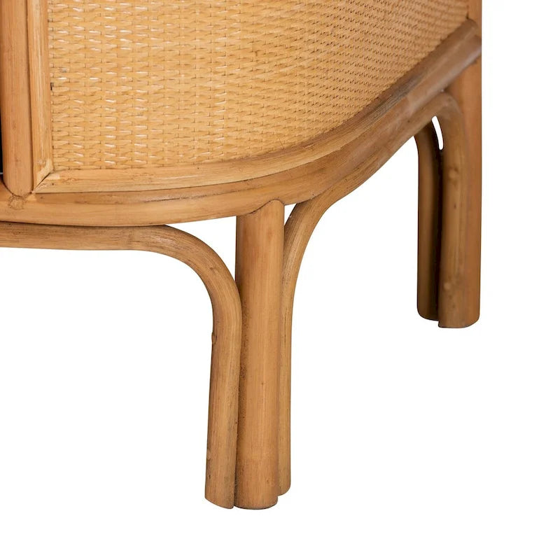 Bohemian Rattan 3-Drawer Storage Cabinet with Woven Detail