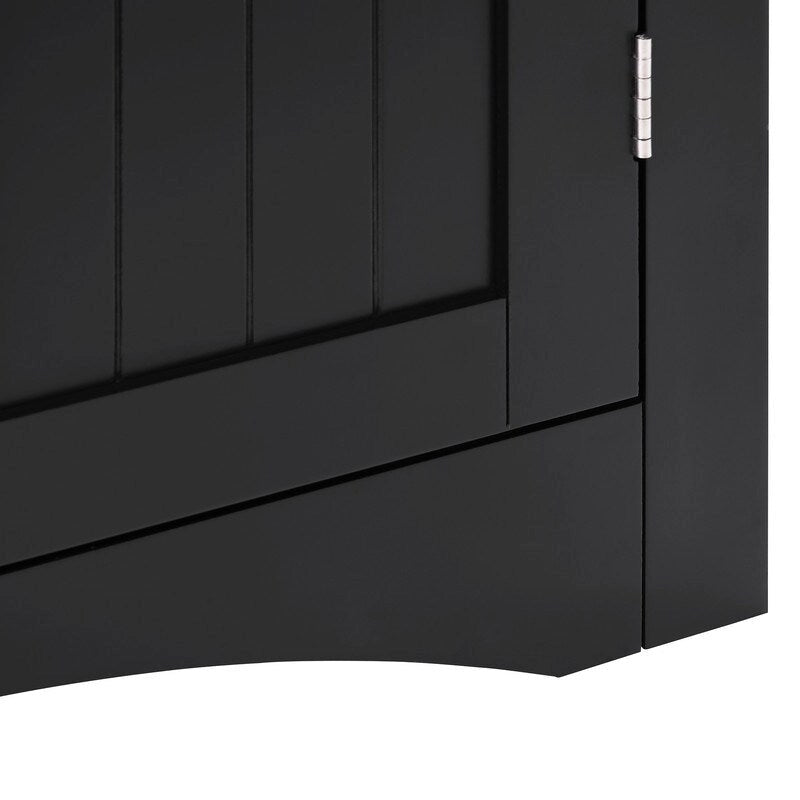 Floor Corner Storage Cabinet with Doors & Adjustable Shelves