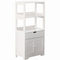 Tall Freestanding Storage Cabinet with Drawer, Open Shelves & Double-Door Compartment