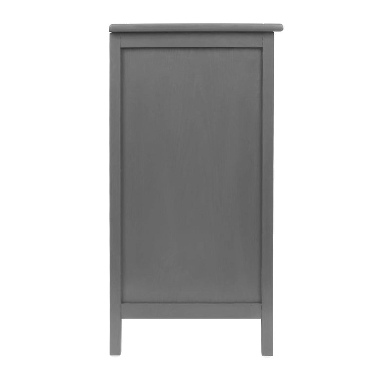 Natural Rattan 3-Drawer Storage Cabinet | Wood Grain Body