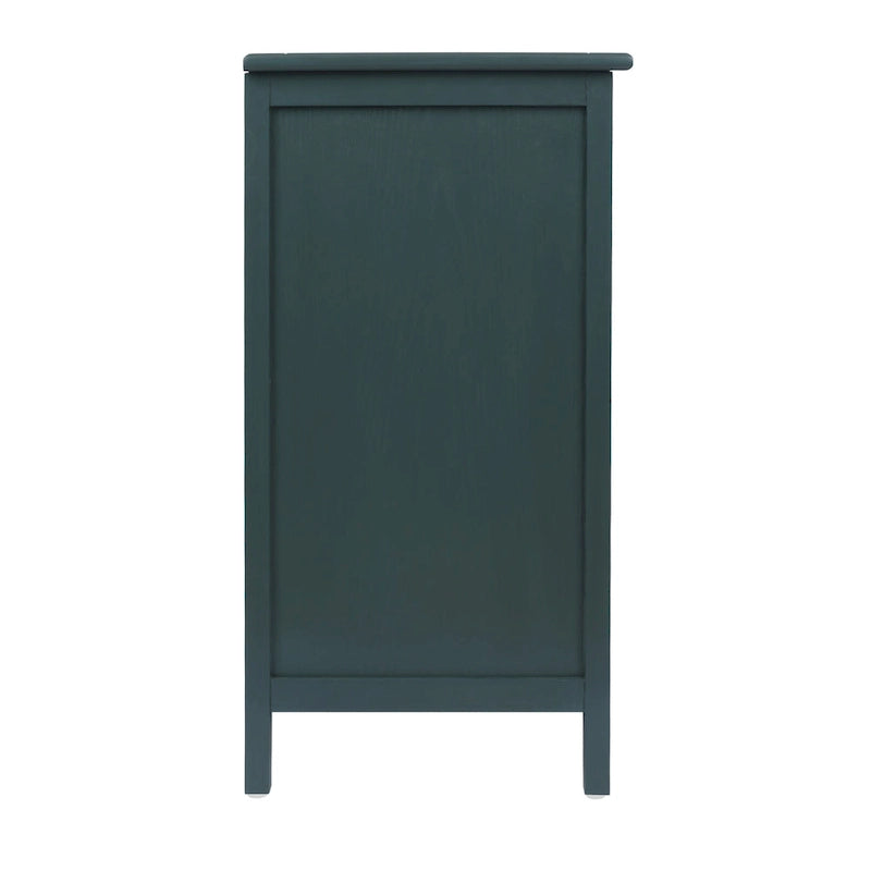 Natural Rattan 3-Drawer Storage Cabinet | Wood Grain Body